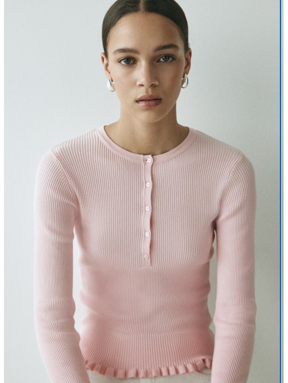 H&M Divided Pink Henley Top Size XXL